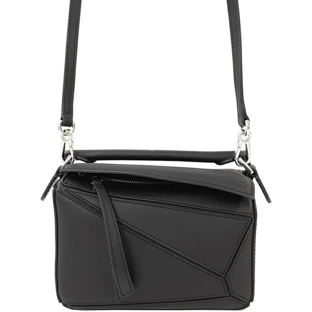 Loewe Puzzle Leather 2way Shoulder Bag Black